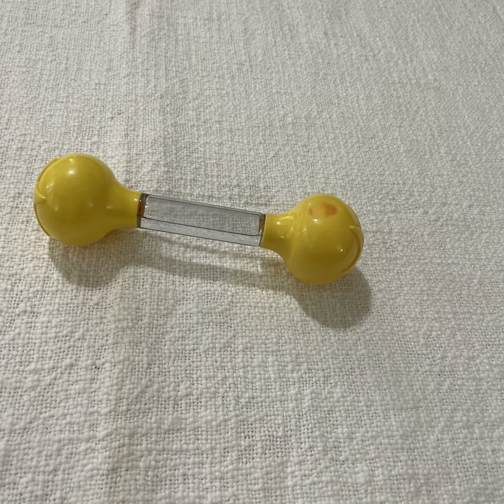 Parents Magazine Johnson & Johnson Baby Toy Squeaker Water Rattle Vintage Yellow